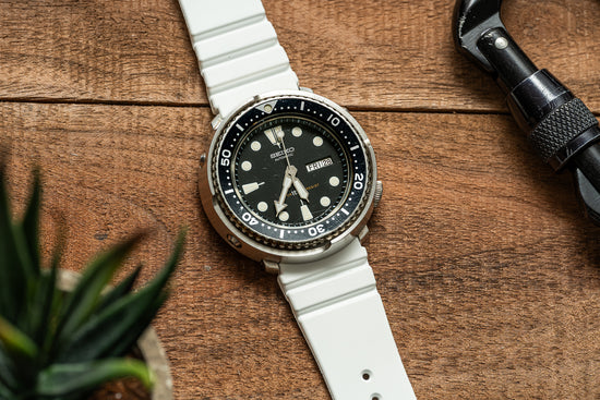 White - FKM GL831 Rubber Diver Strap (22mm)