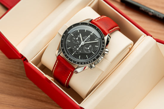 Premium Wax Calfskin Leather Strap - Cayenne