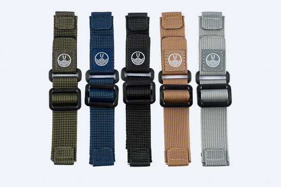 Black - Military-Style Two Piece Velcro Straps (20/22mm)