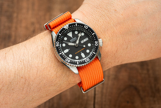 Orange - Ribbed Nylon Strap (20/22mm)