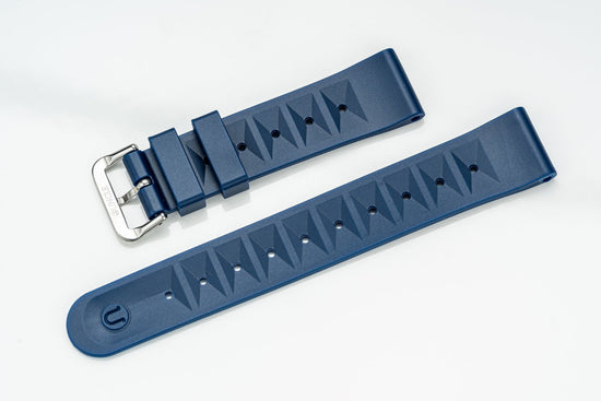 Blue Straight Rubber Waffle Strap (20/22mm)