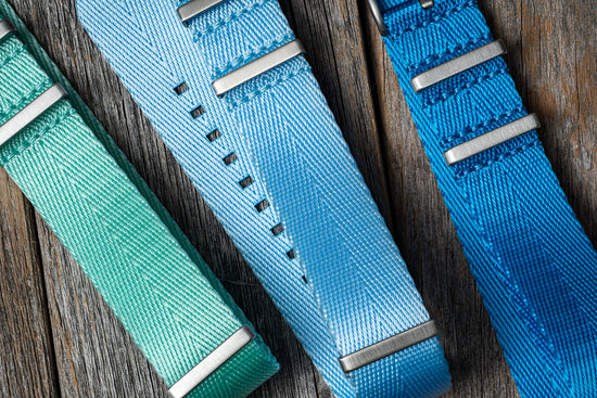 Electric Blue Herringbone Nylon Strap (20/22mm)