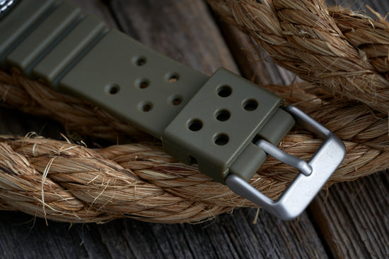 OD Green - The Classic GL831 Rubber Diver Strap (19/20/21/22mm)