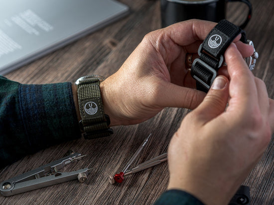 Olive - Military-Style Two Piece Velcro Straps (20/22mm)