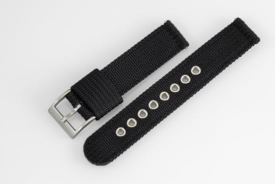 Black - Rugged 2-Piece Nylon Strap (20/22mm)