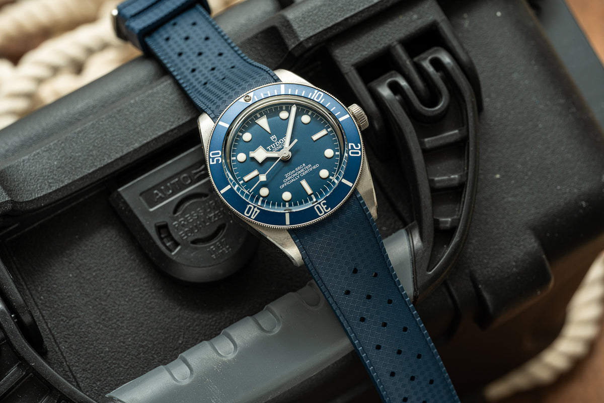 Custom Blue South Pacific FKM Rubber Strap (Tudor Black Bay 58 / Ranger 39)