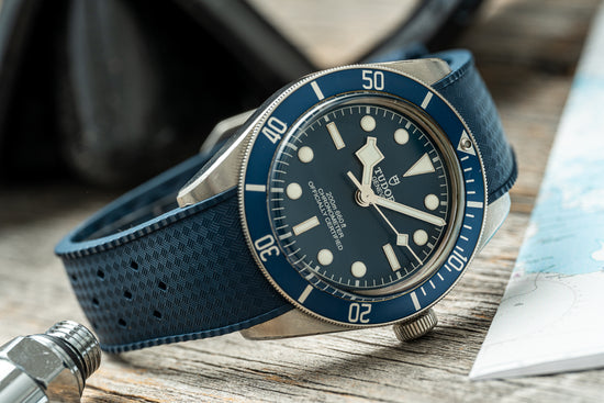 Custom Blue South Pacific FKM Rubber Strap (Tudor Black Bay 58 / Ranger 39)