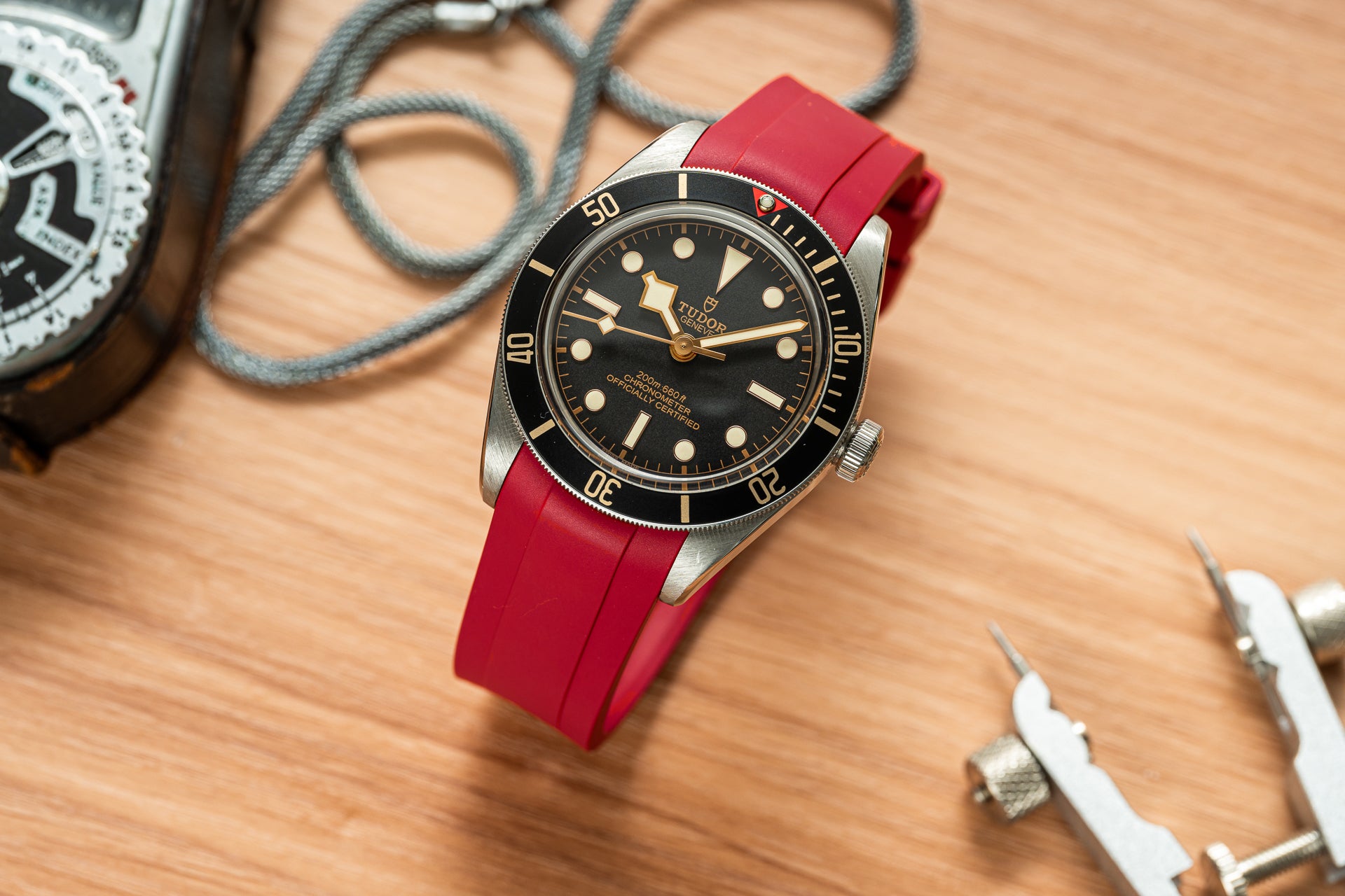 Fire - Custom FKM Rubber Strap (Tudor Black Bay 58 / Ranger 39)