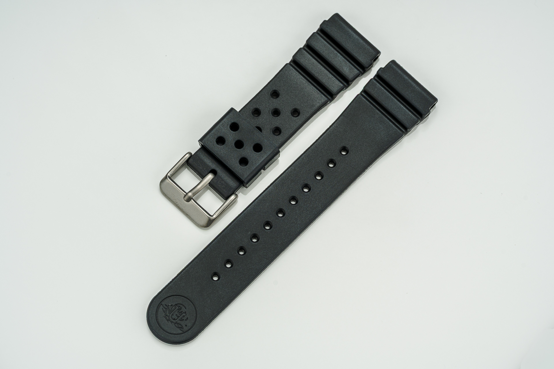 Black - FKM GL-831 Rubber Diver Strap (22mm)