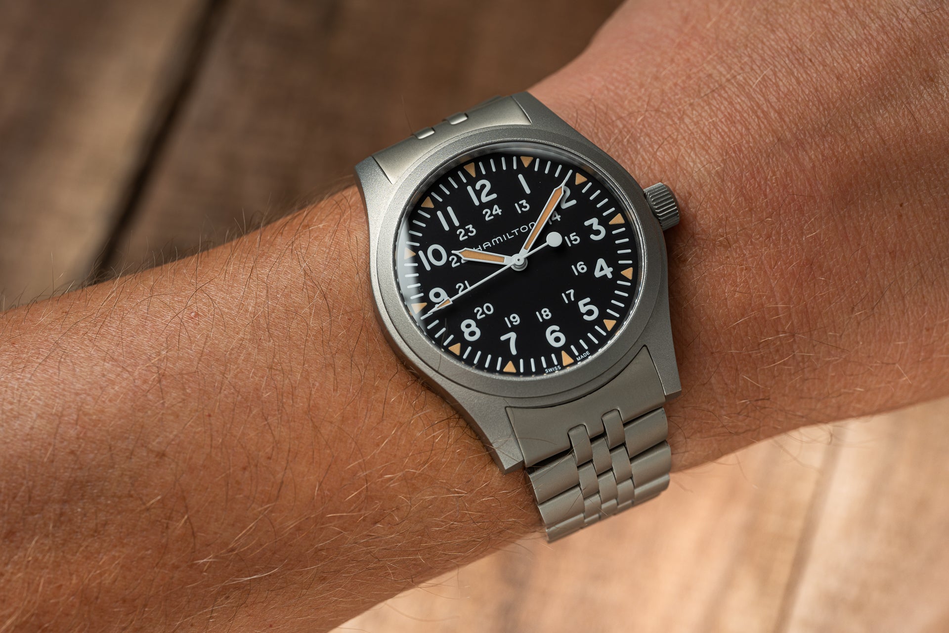 Hamilton khaki stainless steel bracelet sale