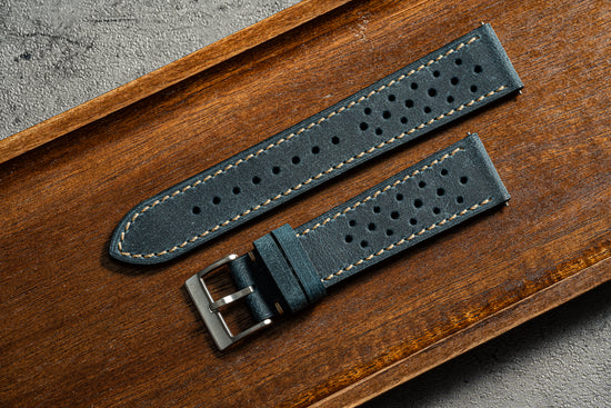 Leather Rally Strap - Denim Blue