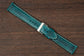 Premium Wax Calfskin Leather Strap - Caribbean Blue