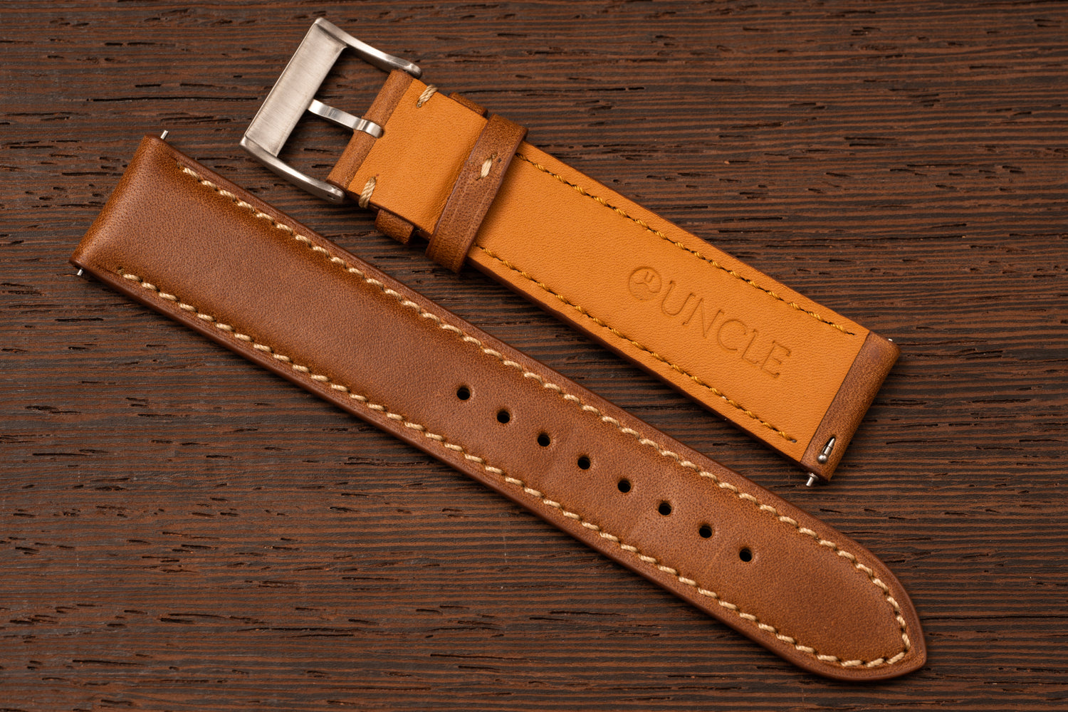 Premium Wax Calfskin Leather Strap British Tan – Uncle Straps