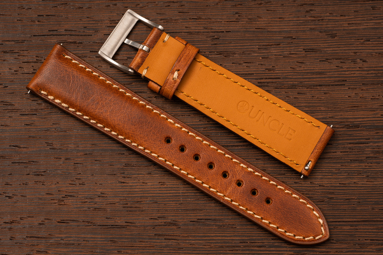 Premium Calfskin Leather Strap - Bourbon Uncle Straps Premium Calfskin Leather Strap - Bourbon Uncle Straps