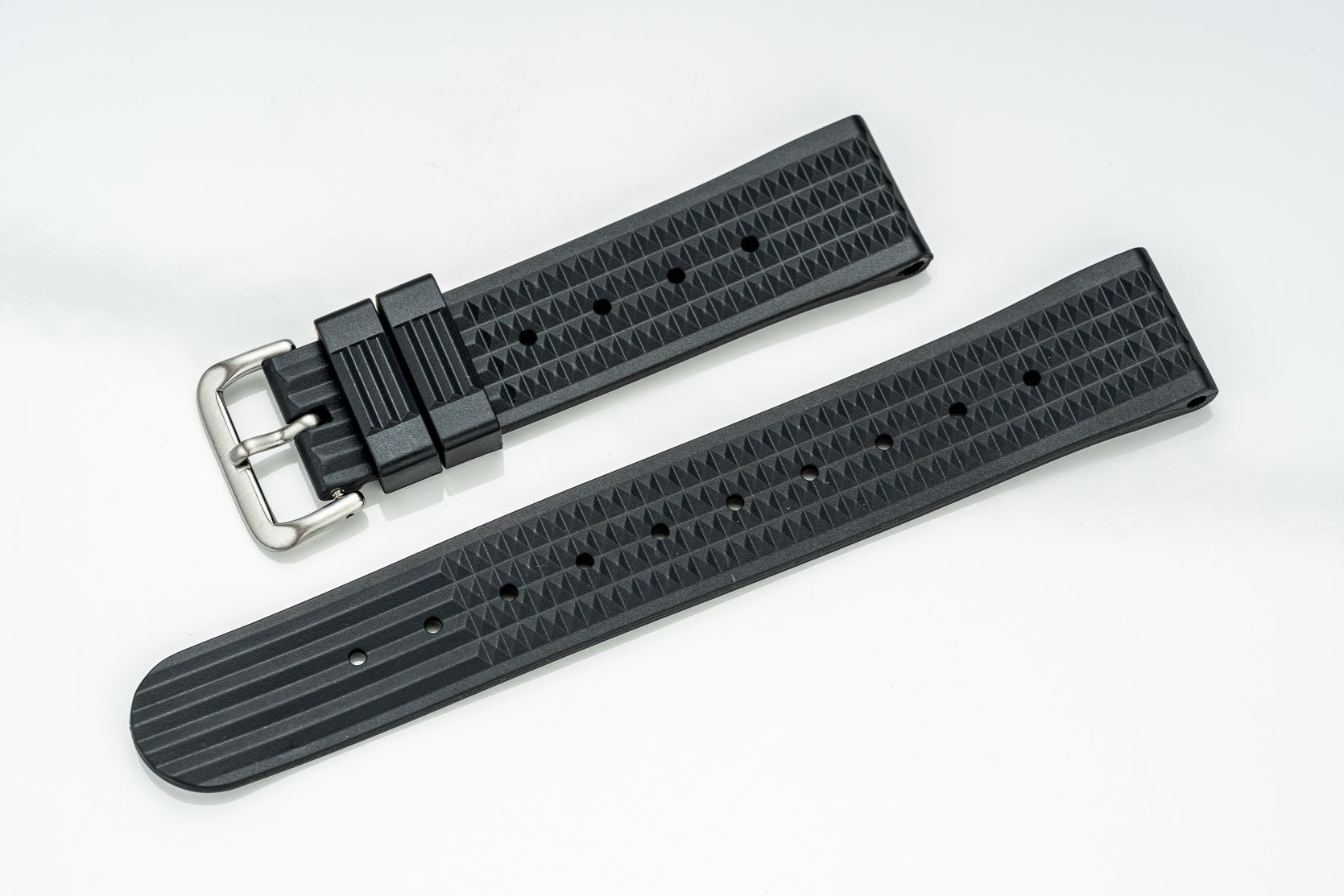 Ewatchparts 22mm Black Silicone Rubber Strap For Citizen Diver Promaster – Curved, Matte Buckle, Includes Spring Bars