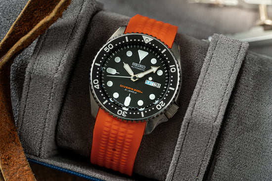 Orange Custom Curved Waffle Strap (SKX007, SRPD "5KX", SSK GMT)