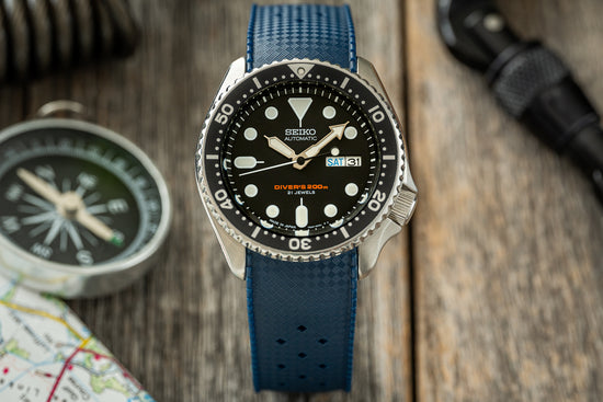 Blue Custom Curved South Pacific Strap (SKX007, SRPD "5KX", SSK GMT)