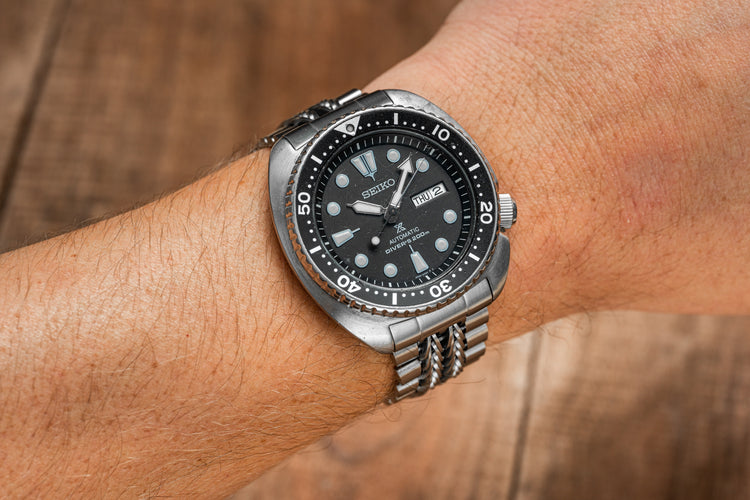 Seiko Turtle Black Bracelet Razor-Wire Seiko Bracelet For SRP77x