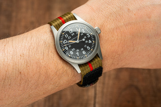 Olive / Red - Scout Velcro Strap (20/22mm)