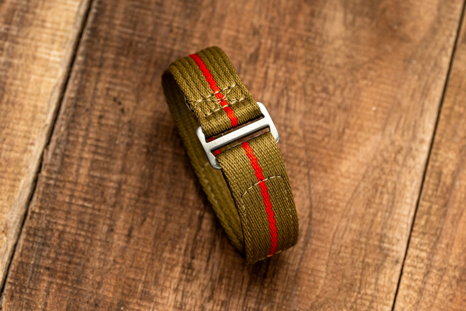 Olive / Red - Scout Velcro Strap (20/22mm)