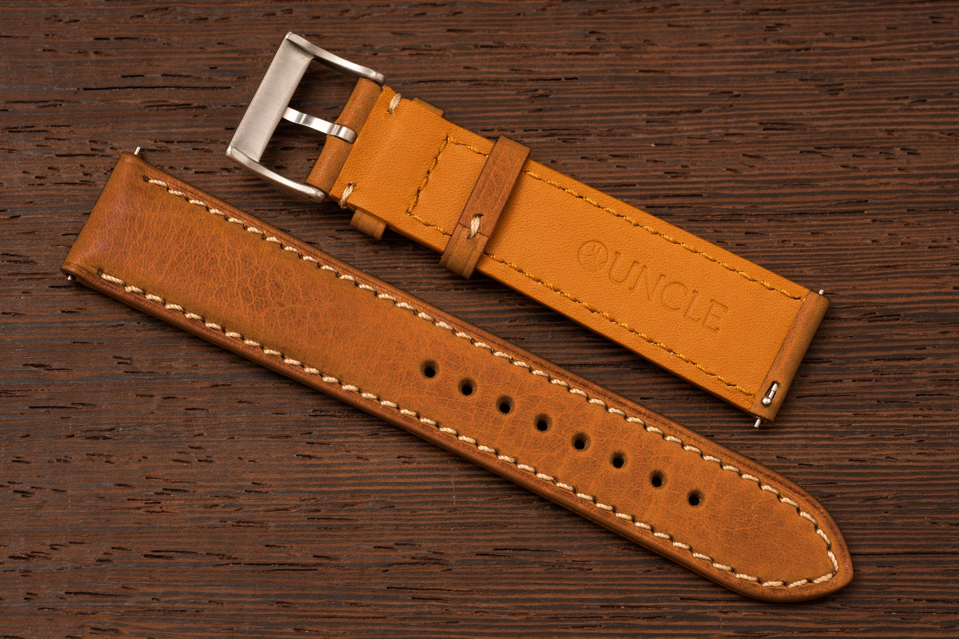 Premium Calfskin Leather Strap - Honey