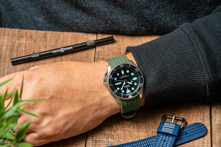 OD Green Custom Curved Waffle Strap (SKX007, SRPD