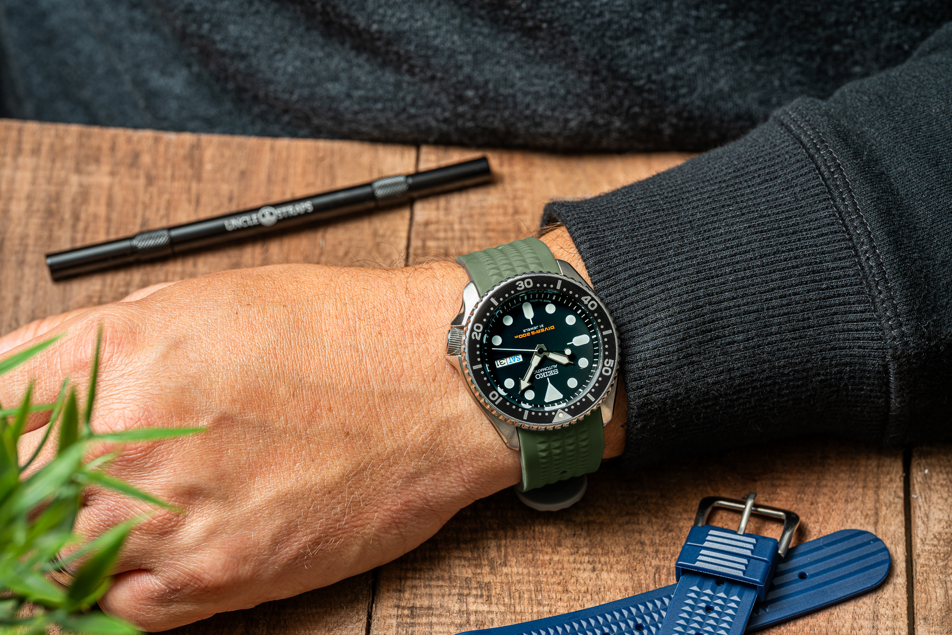 OD Green Custom Curved Waffle Strap (SKX007)