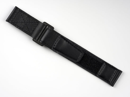 Black Leather 2-Piece Nylon Velcro Straps (20/22mm)