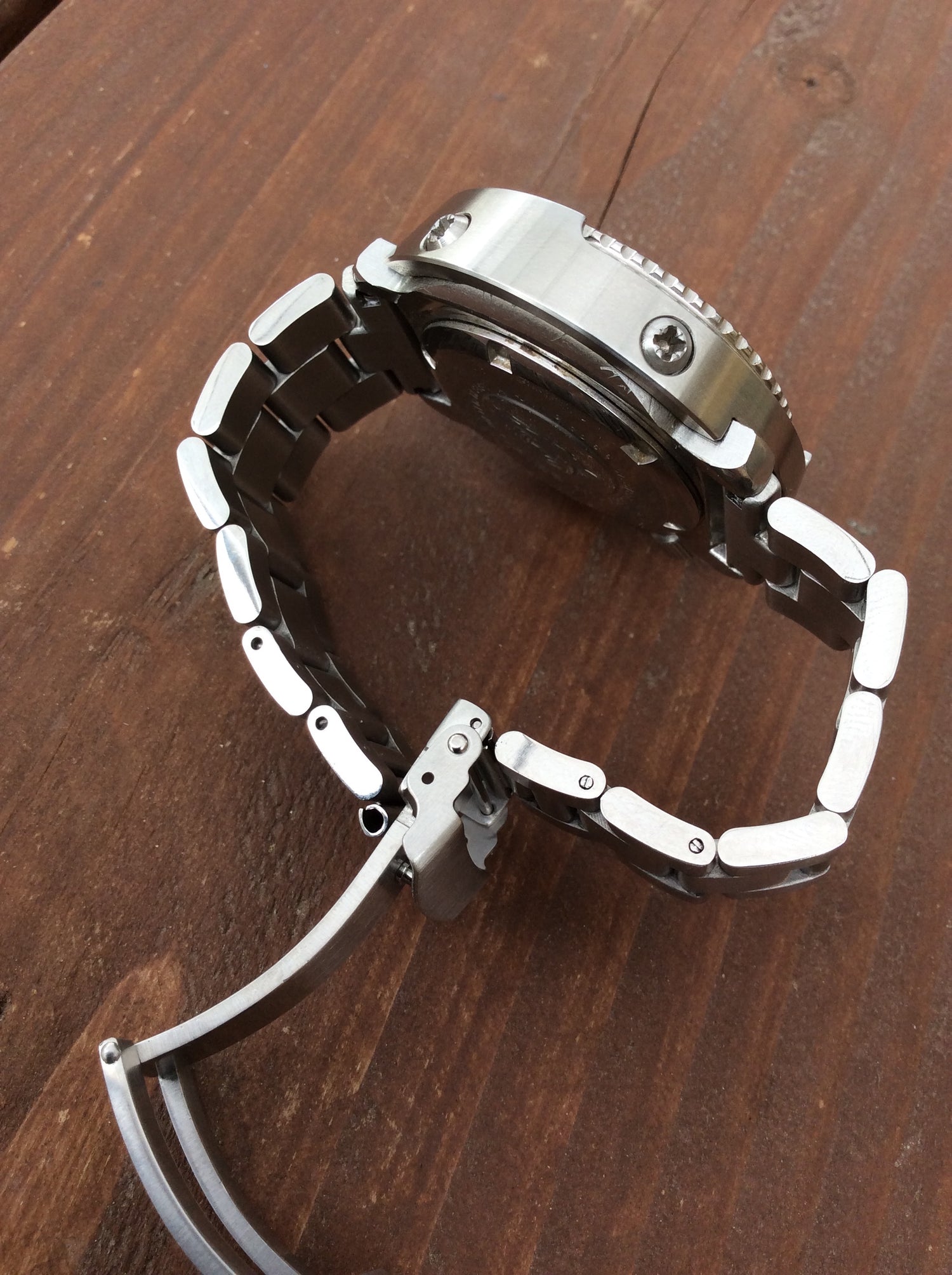 Oyster Style Straight End Link Steel Watch Bracelet
