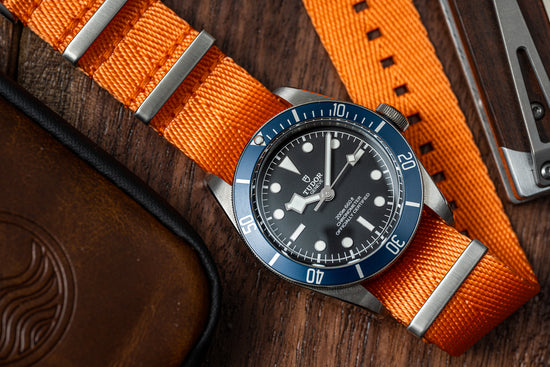 Tangerine Herringbone Nylon Strap (20/22mm)