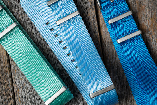 Powder Blue Herringbone Nylon Strap (20/22mm)