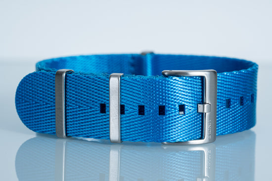 Electric Blue Herringbone Nylon Strap (20/22mm)