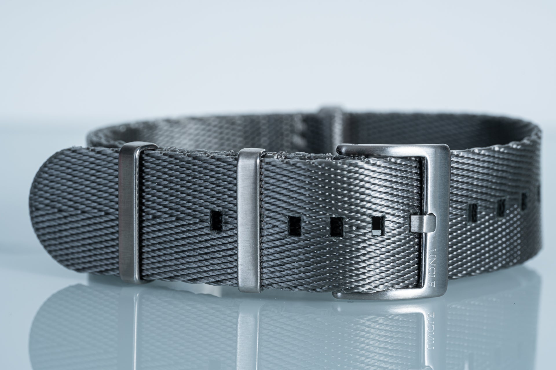 Pewter Herringbone Nylon Strap (20/22mm)