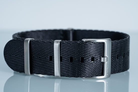 Jet Black Herringbone Nylon Strap (20/22mm)