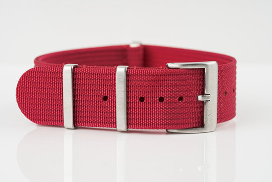 Red - Ribbed Nylon Strap (20/22mm)