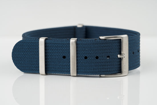 Blue - Ribbed Nylon Strap (20/22mm)