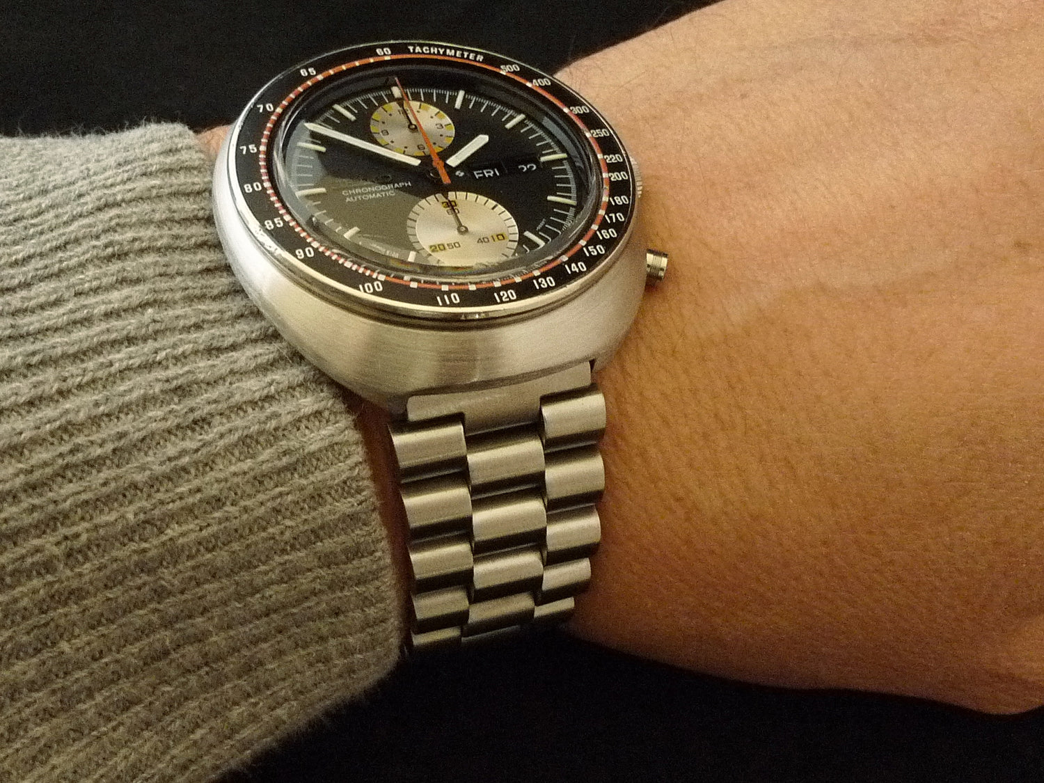 NUOVO CINTURINO OROLOGIO DA UOMO 19MM ACCIAIO PER SEIKO UFO 6138-0010 - Foto 4