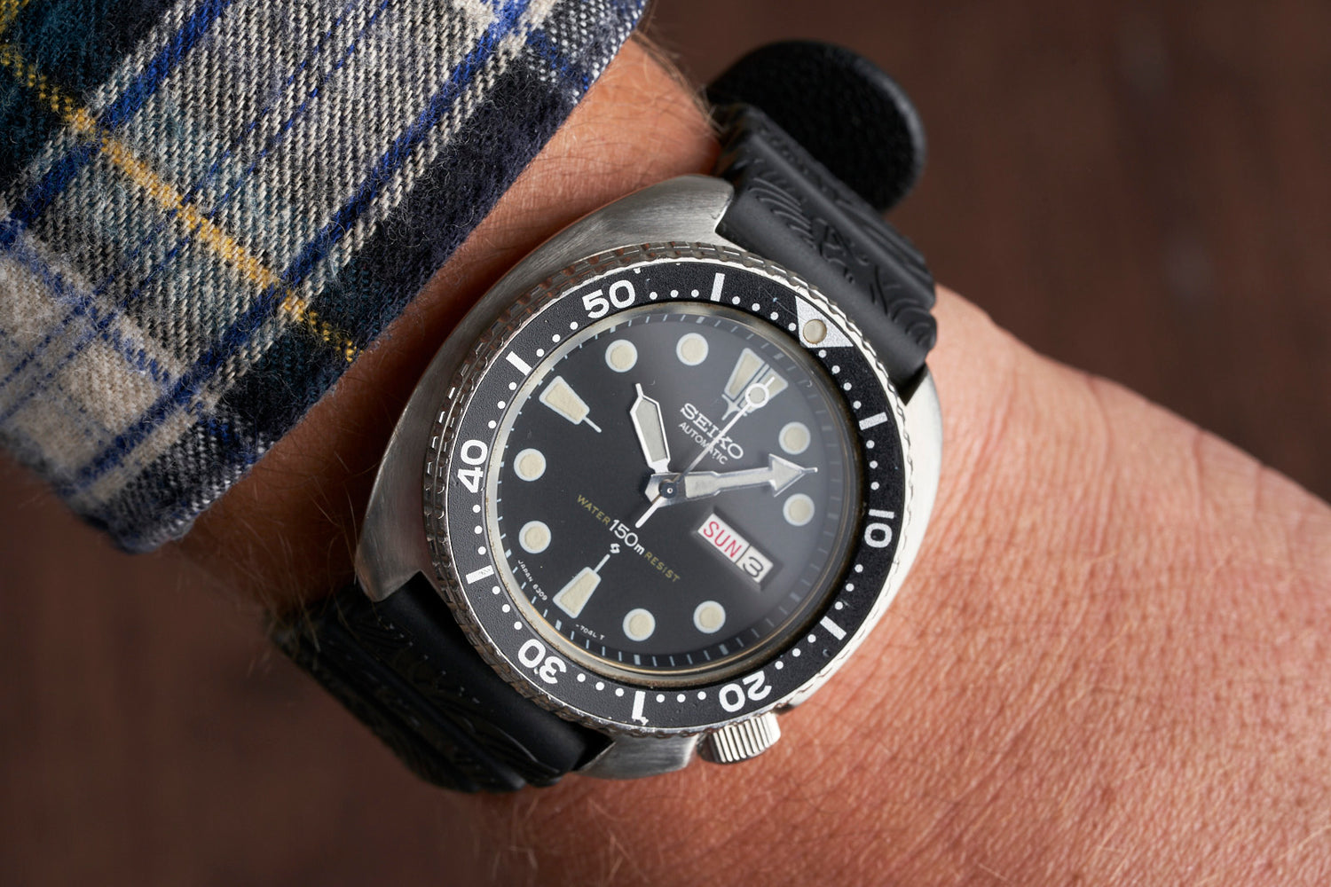Black Uncle Straps "Irezumi" Tattoo GL-831 rubber watch strap on the Seiko 6309