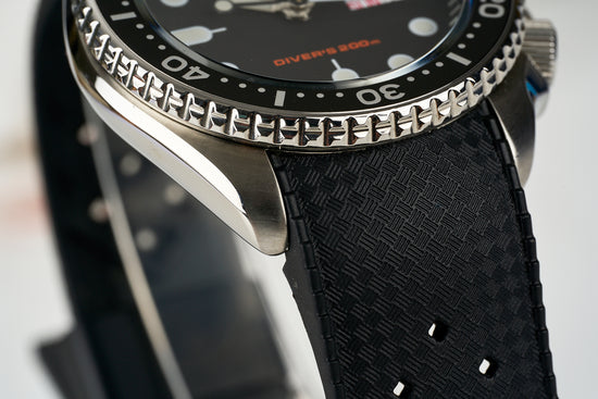 Black Custom Curved South Pacific Strap (SKX007, SRPD "5KX", SSK GMT)