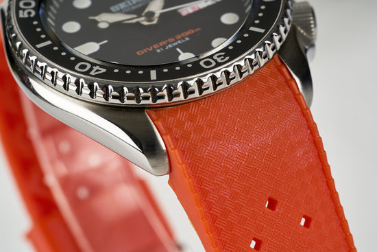 Orange Custom Curved South Pacific Strap (SKX007, SRPD "5KX", SSK GMT)